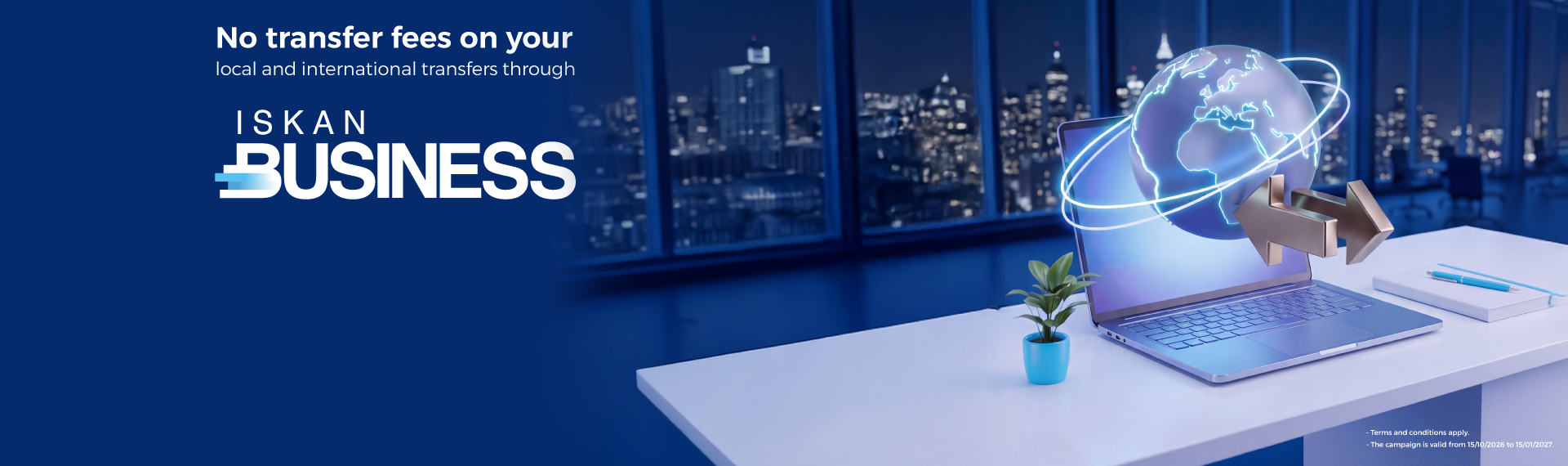 Fee Exemption on Transfers for Corporate Clients via Iskan Business